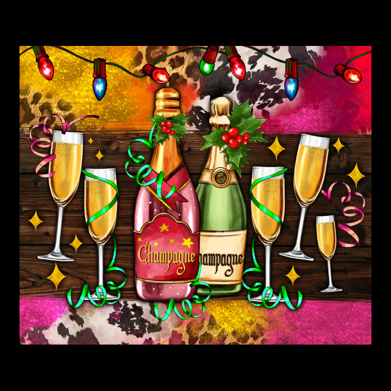 Christmas Champagne Bottles And Ladies Tee by AdoDesignShop | Teevron