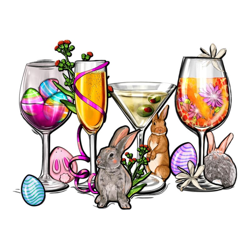Easter Wine Glasses Premium Sweatshirt by OliviaCreatesArt | Teevron