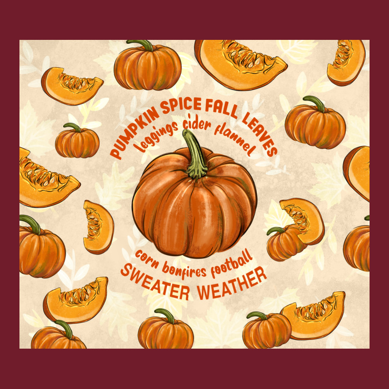 Pumpkin Spice Fall Leaves Zipper Hoodie by TumblerDesignByShophia | Teevron