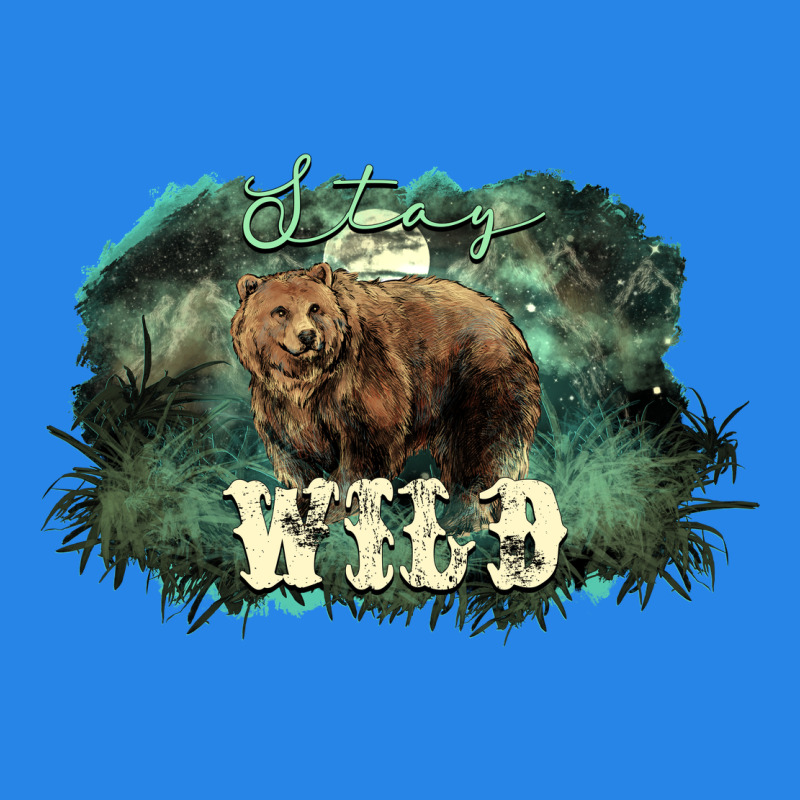 Stay Wild Night Grizzly Bear Premium Hoodie by HowdyJamesFarm | Teevron