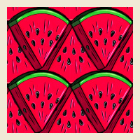 Watermelon Slices Seamless Pattern Ladies Tee | Teevron