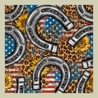 American Flag Horseshoe Deamless Pattern Heavy Core Tee | Teevron