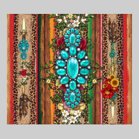 Gemstone Flowers Arrow With Leopards And Serape Premium Tee | Teevron