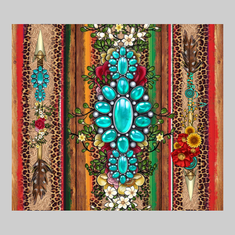 Gemstone Flowers Arrow With Leopards And Serape Premium Tee by Artiststas | Teevron