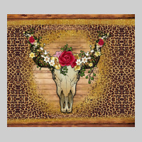 Bull Skull Flowers Glitter And Leopard Premium Tee | Teevron