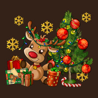 Reindeer And Christmas Tree Heavy Core Tee | Teevron