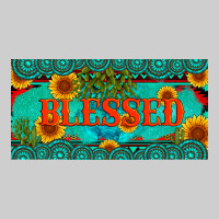 Blessed Turquoise Gemstone Cactus And Sunflower Licanse Plate Premium Tee | Teevron