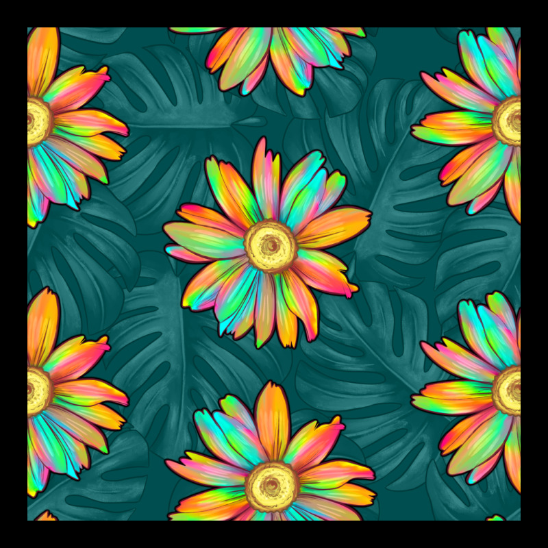 Colorful Tropical Flowers Seamless Pattern Ladies Tee by BundleAndBundleShop | Teevron