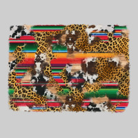 Western Serape Cowhide And Leopard Background Premium Tee | Teevron