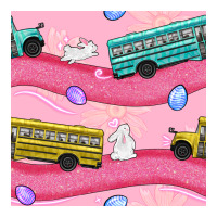easter school bus seamless pattern | Teevron
