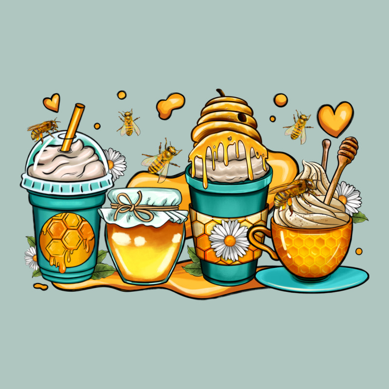 Honey Bee Coffee Cups Premium Sweatshirt by OliviaCreatesArt | Teevron