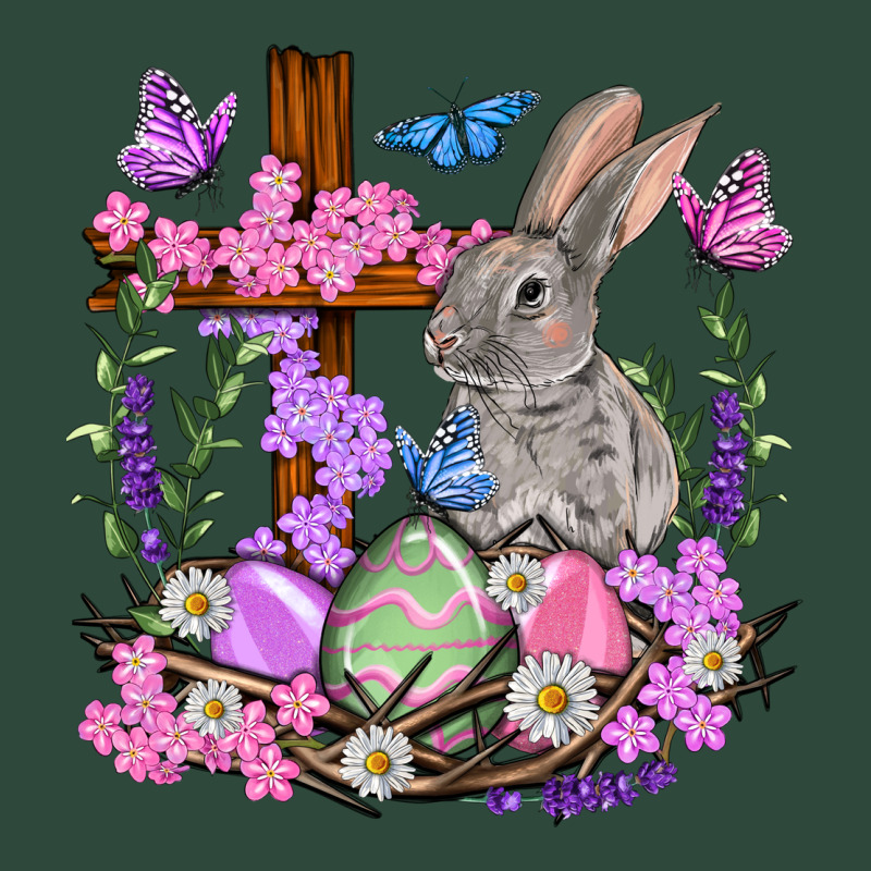 Easter Eggs And Bunny With Cross Easter Day Zipper Hoodie by HowdyJamesFarm | Teevron