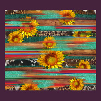 Sunflower Serape Wood And Cowhide Premium Tee | Teevron