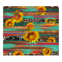 sunflower serape wood and cowhide | Teevron
