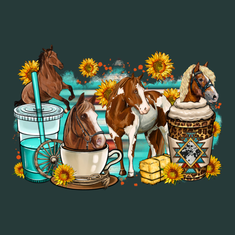 Horses Coffee Cups Premium Sweatshirt by OliviaCreatesArt | Teevron