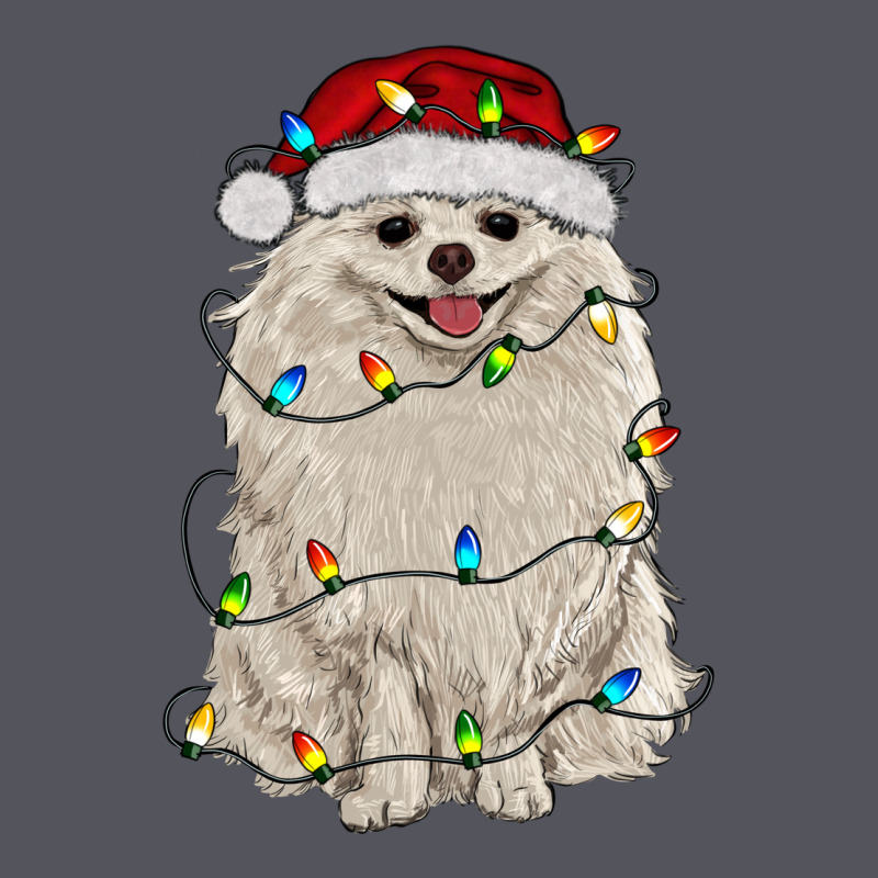 White Pomeranian With Christmas Lights Vintage Hoodie by RanaPortraitStore | Teevron