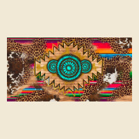 Western Gemstone And Leopard With Serape Licanse Plate Premium Tee | Teevron