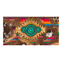 western gemstone and leopard with serape licanse plate | Teevron