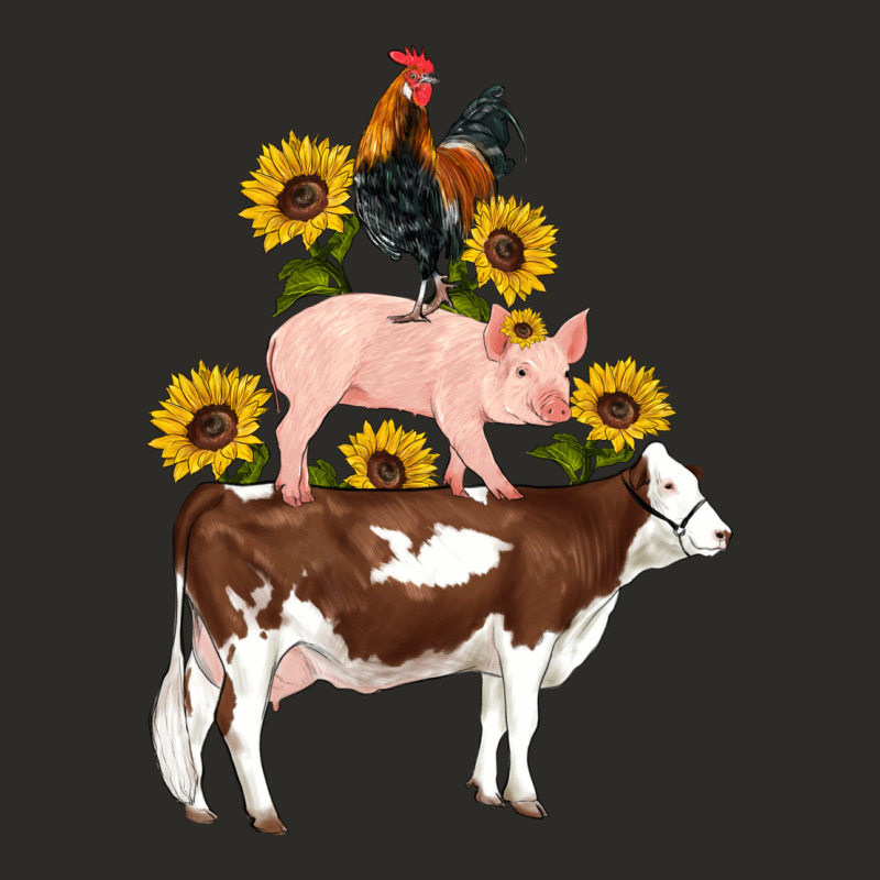 Western Farm Life Cow Pig Rooster With Sunflowers Heavy Core Tee by Artiststas | Teevron