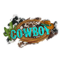 western cowboy and hat with cactus and cowhide | Teevron