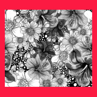 Black And White Floral Zipper Hoodie | Teevron