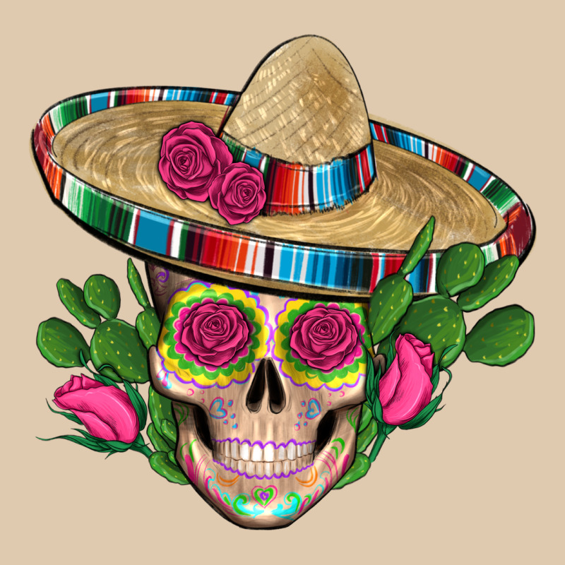Mexican Skull Sombrero Roses Cactus Serape Heavyweight Sweatshirt by Artiststas | Teevron
