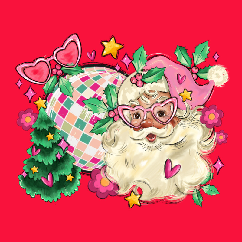 Pink Santa And Disco Ball With Christmas Tree Classic Tee by MaliasSmallBusiness | Teevron