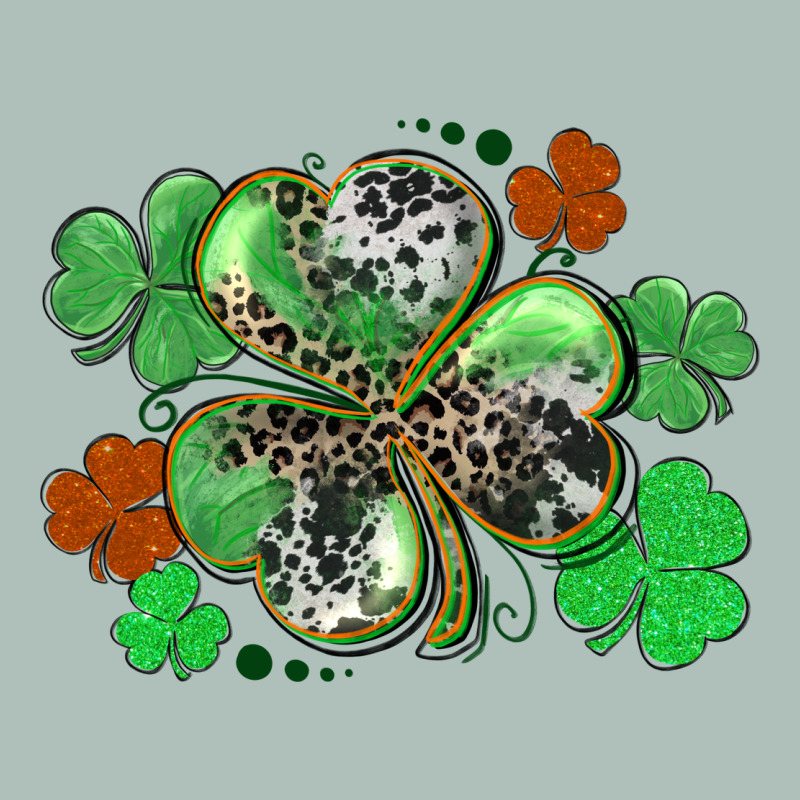 St. Patrick's Day Shamrock Leopard And Cowhide Heavyweight Hoodie by CowGirlArtShop | Teevron