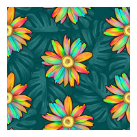 colorful tropical flowers seamless pattern | Teevron