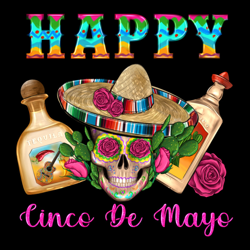 Happy Cinco De Mayo Mexican Skull Tequila Bottle Roses Cactus Heavyweight Sweatshirt by Artiststas | Teevron