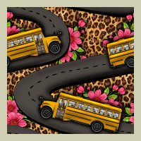 Flower Leopard School Bus Seamless Pattern Heavy Core Tee | Teevron