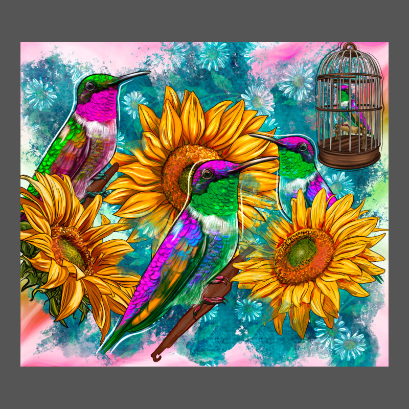 Hummingbirds Sunflower Zipper Hoodie by TumblerDesignByShophia | Teevron