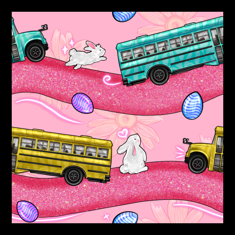 Easter School Bus Seamless Pattern Heavy Core Tee by BundleAndBundleShop | Teevron