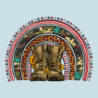 Soldier Boots Camouflage Leopard Gemstone Rainbow Ladies Tee | Teevron