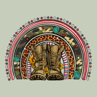 Soldier Boots Camouflage Leopard Gemstone Rainbow Ladies Tee | Teevron