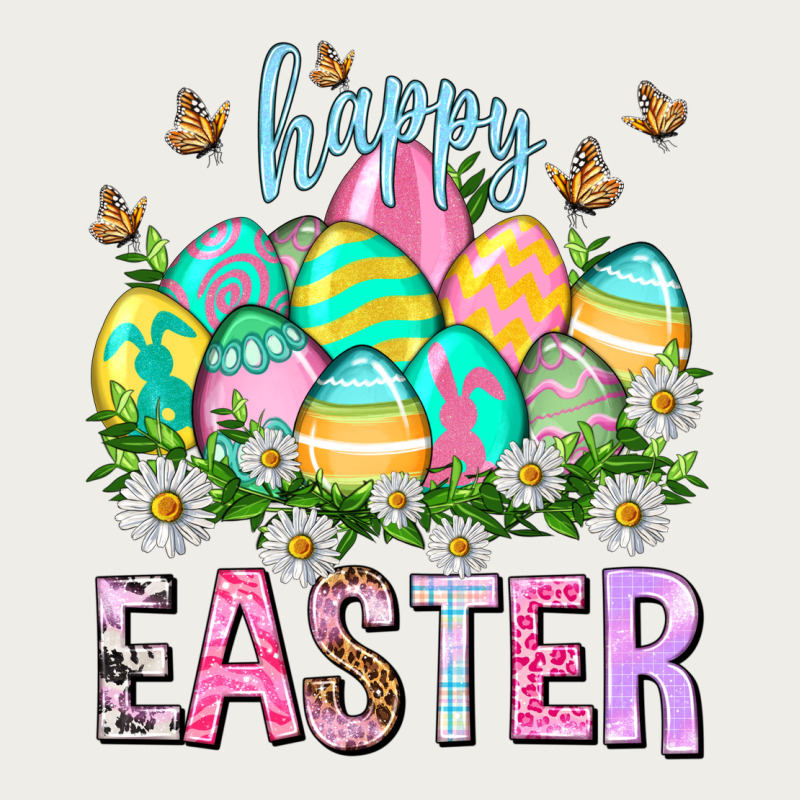 Happy Easter With Eggs Easter Day Zipper Hoodie by HowdyJamesFarm | Teevron