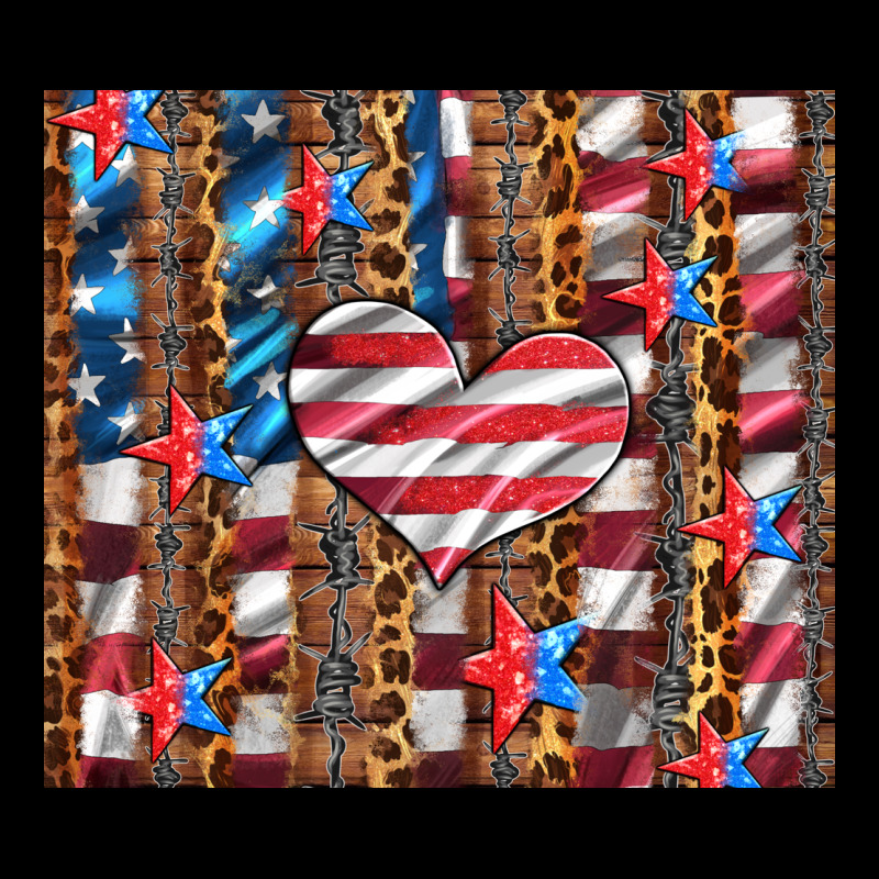 Western Usa Flag Heart And Stars Tumbler Ladies Tee by Artiststas | Teevron