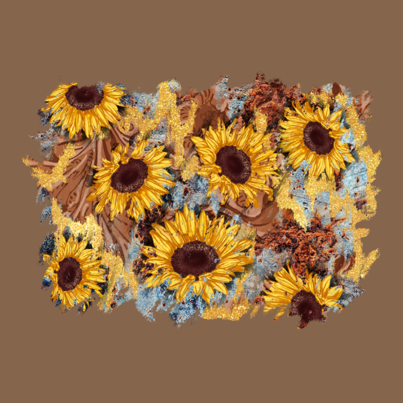 Sunflower Glitter Leather Background Premium Tee by AdoDesignShop | Teevron
