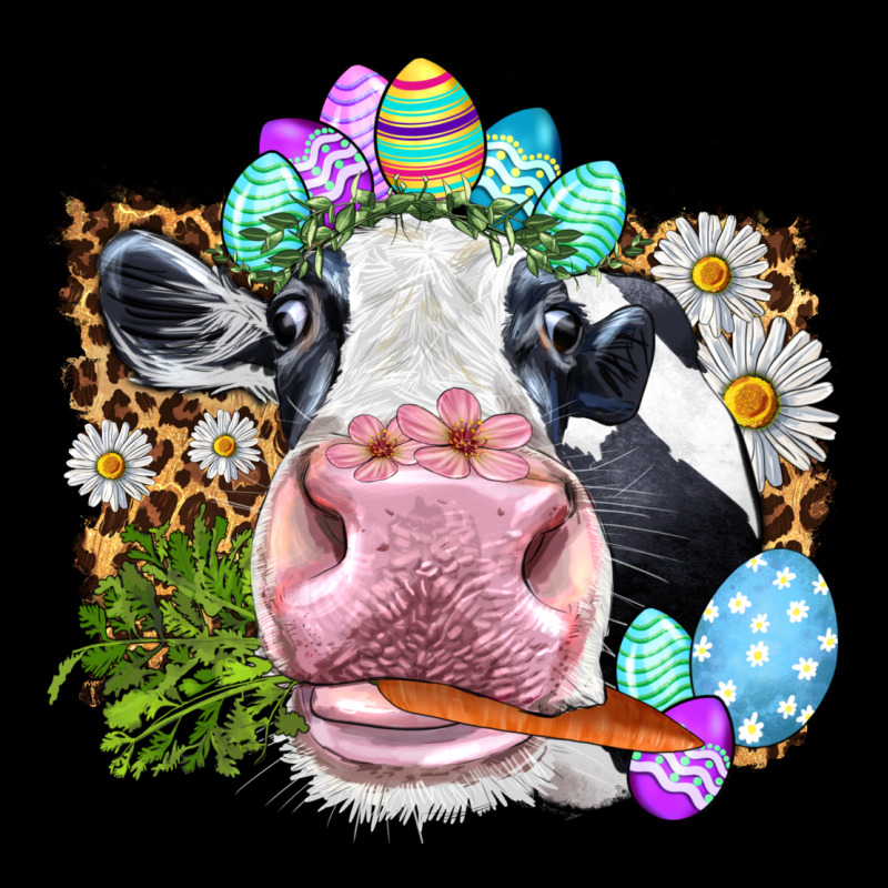 Happy Easter Cow With Eggs Easter Day Zipper Hoodie by HowdyJamesFarm | Teevron