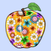 Colorful Flora Apple Teacher Urban Heavy Tee | Teevron