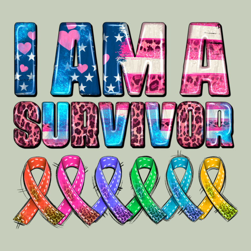 I Am A Survivor With All Cancer Ribbons Ladies Tee by AdoDesignShop | Teevron