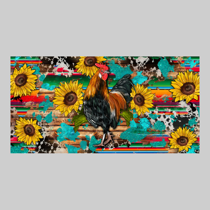 Western Coop Animals Rooster Sunflowers Cowhide Wooden Serape Glitter Premium Tee by Artiststas | Teevron