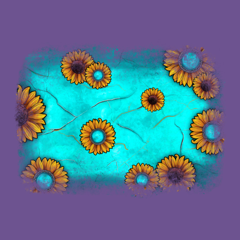 Turquoise Gemstone Sunflower Background Vintage Tee by JahusDesignShop | Teevron