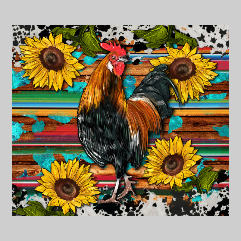 Western Coop Animals Rooster Sunflowers Cowhide Wooden Serape Glitter Premium Tee by Artiststas | Teevron