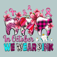 In October We Wear Pink Cancer Ribbon With Teeth Heavy Core Tee | Teevron