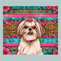 Shih Tzu Floral Tumbler Heavy Core Tee | Teevron