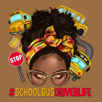 School Bus Driver Life Afro Messy Bun Vintage Tee | Teevron