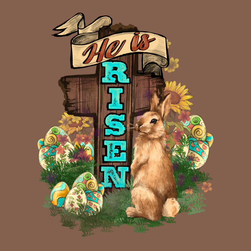 He Is Risen Bunny Cross Easter Day Zipper Hoodie by HowdyJamesFarm | Teevron