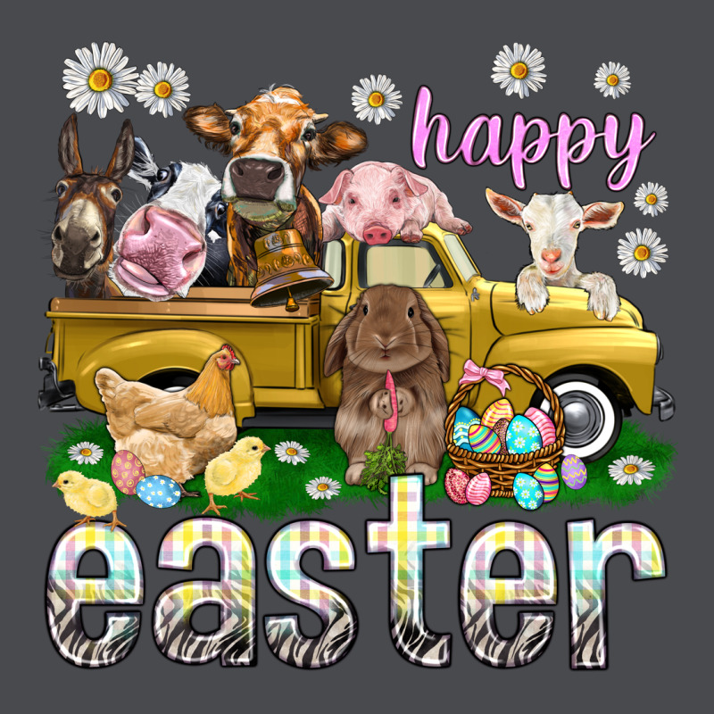 Happy Easter Truck With Farm Animals Easter Day Zipper Hoodie by HowdyJamesFarm | Teevron