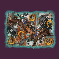 Bucking Bronco Rodeo Revolver Western Background Premium Tee | Teevron